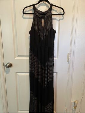 Apt. 9 Black Striped Halter Maxi Dress